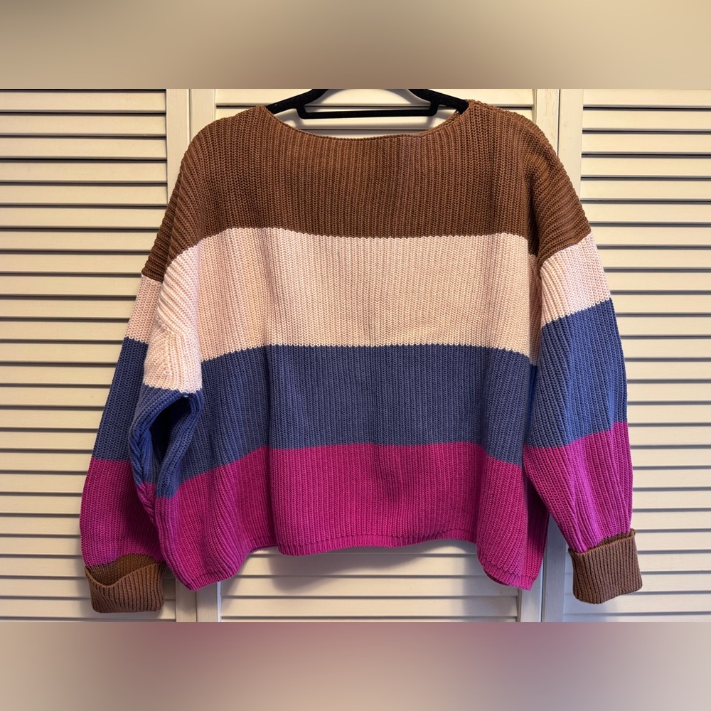 French Connection Small Oversized Women’s Colorblock Knit Sweater